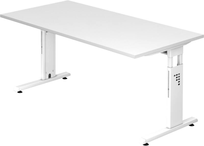 Bureau Hammerbacher O-Serie VOS Rectangulaire Blanc C-Pied 1600 (L) x 800 (P) x 850 (H) mm Acier, Aggloméré