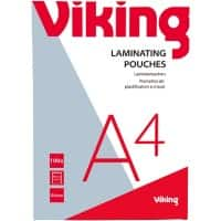 Pochette de plastification Viking A4 Brillant 175 microns (2 x 175) Transparent 100 Unités