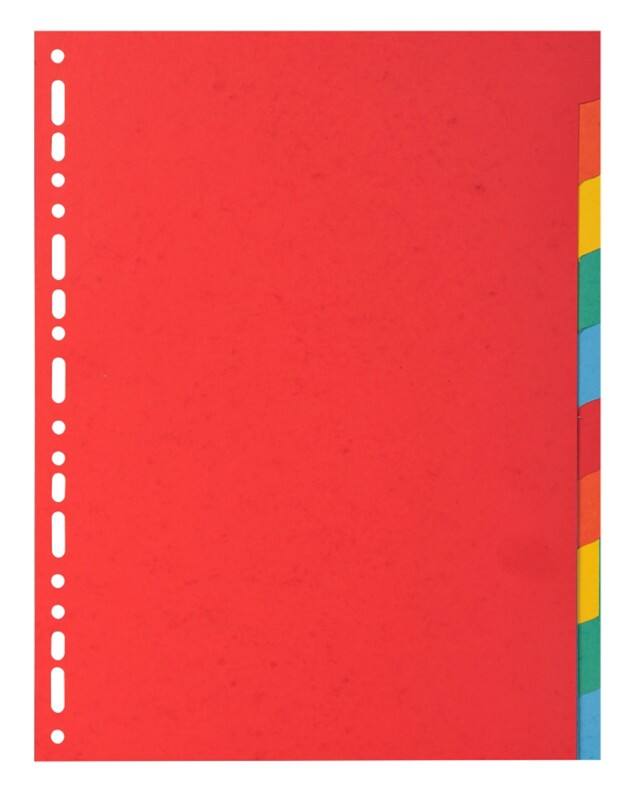 Exacompta Blanco Blanco tabbladen 95% Gerecycled A4 Kleurenassortiment 10 tabs Karton 18 Gaten 2010E