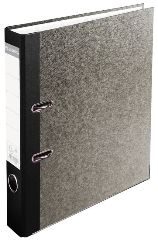 Exacompta Prem Touch Smal Classeur A4 50 mm Grijs, zwart 2 Ringen Karton Wolkenmarmer Staand