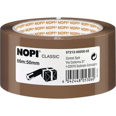 Ruban adhésif d'emballage Nopi Classic 50 mm x 66 m Brun