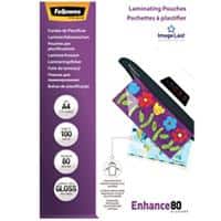Fellowes ImageLast Enhance Lamineerhoes A4 Glanzend 80 micron (2 x 80) Transparant 100 Stuks