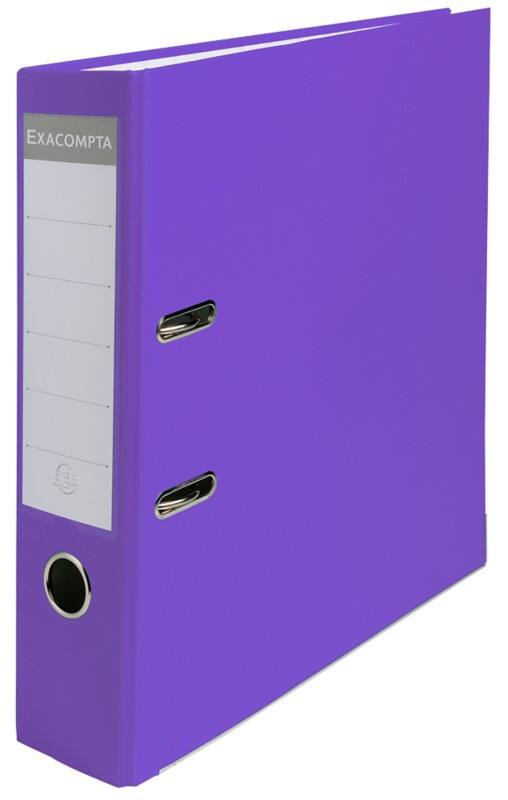 Exacompta Maxi Breed Ordner A4 75 mm Paars 2 Ringen 918417B Kunststof Glanzend Staand