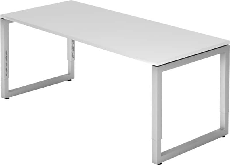 Bureau Hammerbacher R Series VRS Hauteur ajustable Rectangulaire Blanc Joue 1800 (L) x 800 (P) x 850 (H) mm Acier, Aggloméré