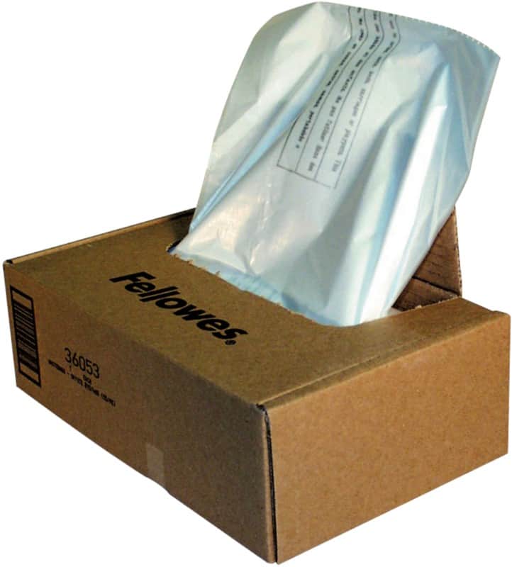 Fellowes Opvangzak 34 L voor Fellowes Papierversnipperaar 90S, 99Ms, 99Ci, HS-440, 130C, 200C 100 Stuks