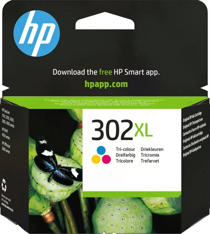 HP 302XL originele inktcartridge F6U67AE cyaan, magenta, geel