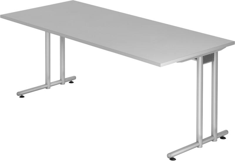 Bureau Hammerbacher VNS Gris C-Pied 1800 (L) x 800 (P) x 740 (H) mm Acier, Aggloméré
