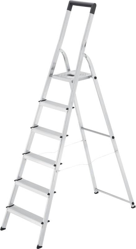 Hailo Trapladder L40 Easyclix Zilver, zwart 6 51 x 206 cm