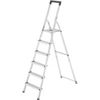 Hailo Trapladder L40 Easyclix Zilver, zwart 6 51 x 206 cm