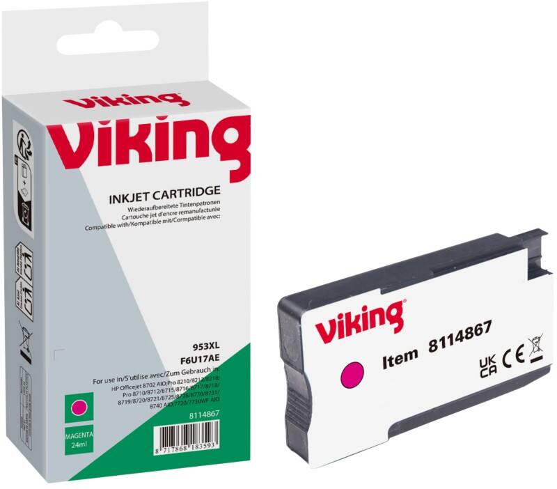Viking 953XL compatibele HP inktcartridge F6U17AE magenta
