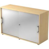 Armoire à portes coulissantes Hammerbacher Aggloméré 1 Étagère Verrouillable 1200 x 400 x 748 mm Érable Argenté, brun