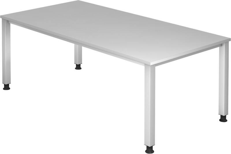 Bureau Hammerbacher Q Series VQS Hauteur ajustable Rectangulaire Gris 4 pieds métalliques 2000 (L) x 1000 (P) x 810 (H) mm Acier, Aggloméré