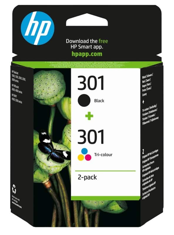 HP 301 originele inktcartridge N9J72AE zwart, cyaan, magenta, geel multipak 2 stuks