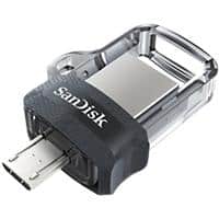 SanDisk USB 3.0 USB-stick Ultra Dual 128 GB Transparant Zwart