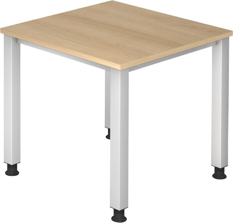Bureau Hammerbacher Q Series VQS Hauteur ajustable Rectangulaire Chêne 4 pieds métalliques 800 (L) x 800 (P) x 810 (H) mm Acier, Aggloméré
