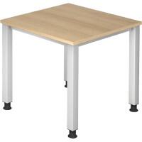 Hammerbacher Q Series Hoogteverstelbaar Bureau Rechthoekig Eiken 4 voeten 800 (B) x 685 (H) mm Hout