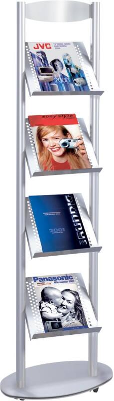 Présentoir Kerkmann Sirius A4 Argenté 3473 420 (L) x 340 (P) x 1550 (H) mm