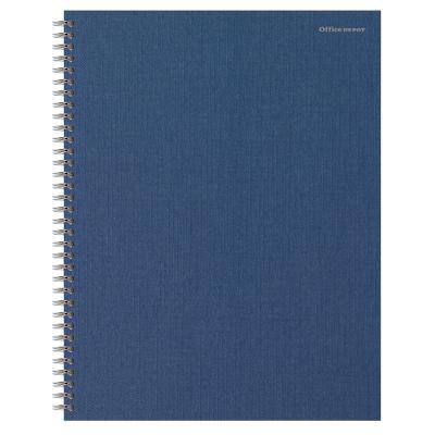 Cahier Office Depot A4+ Quadrillé Reliure en spirale Carton rigide Bleu foncé Perforé 160 Pages 80 Feuilles