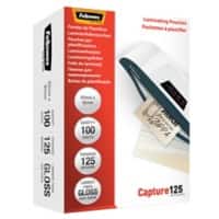 Pochettes de plastification Fellowes A6 Brillant 125 microns Transparent 100 Unités