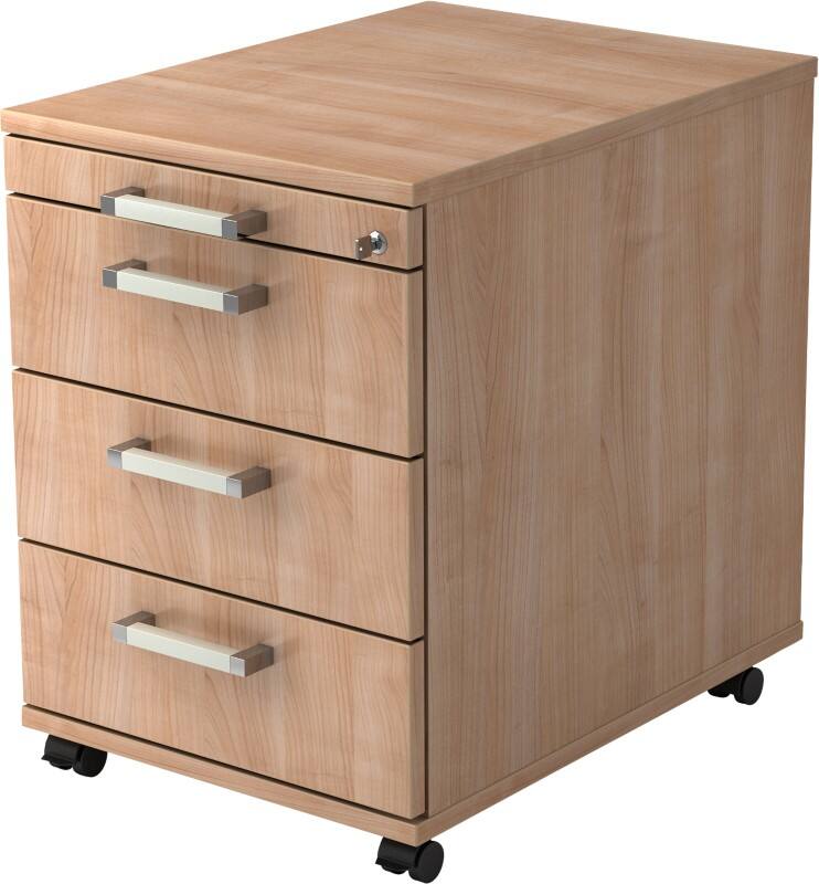 Caisson mobile Hammerbacher 4 Tiroirs Verrouillable 428 x 580 x 590 mm Noyer