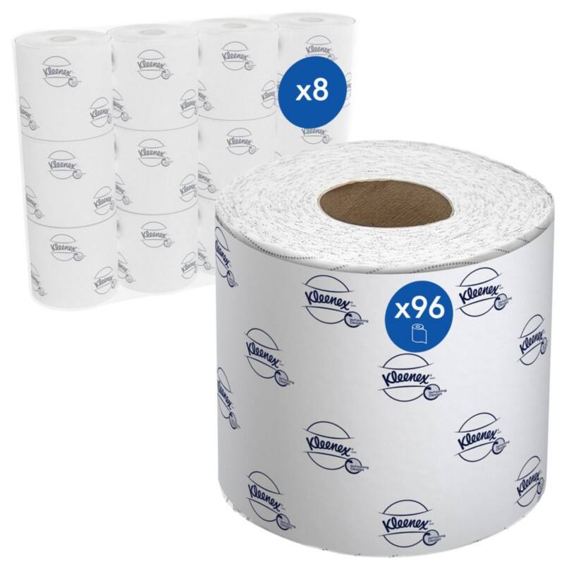 Papier toilette Kleenex 8438 2 épaisseurs 96 Rouleaux de 250 Feuilles