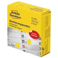 Pastilles autocollantes Avery 3856 Adhésif Jaune 250 Unités