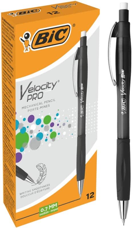 Porte-mines BIC ATLANTIS Velocity Pro - HB Gris 12 Unités