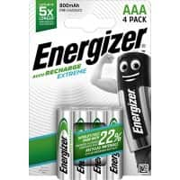 Energizer Batterij Rechargeable Extreme AAA 800 mAh Nikkel-metaalhydride (NiMH) 1.2 V 4 Stuks