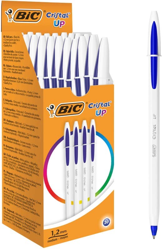 BIC Cristal Up Balpen Blauw 0,35 mm Medium Balpen 20 Stuks