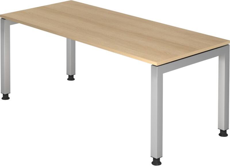 Bureau Hammerbacher J Series VJS Hauteur ajustable Rectangulaire Chêne 4 pieds métalliques 1800 (L) x 800 (P) x 760 (H) mm Acier, Aggloméré