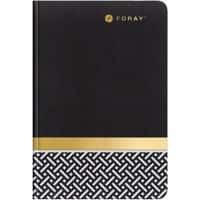 Foray Notitieboek Elements A4 Zwart, goud Hardcover Gelinieerd Geperforeerd 80 vellen