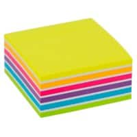 Cube de notes adhésives Office Depot Assortiment fluo, blanc 76 x 76 mm 400 Feuilles