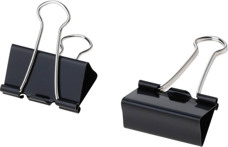 Viking Papierklemmen Foldback Clips 41 mm Zwart 40Mn, metaal 12 Stuks