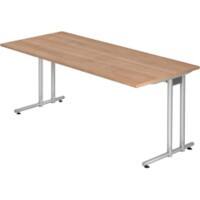 Bureau Hammerbacher Noyer Mélaminé Argenté 1&nbsp;800 x 800 x 800 mm