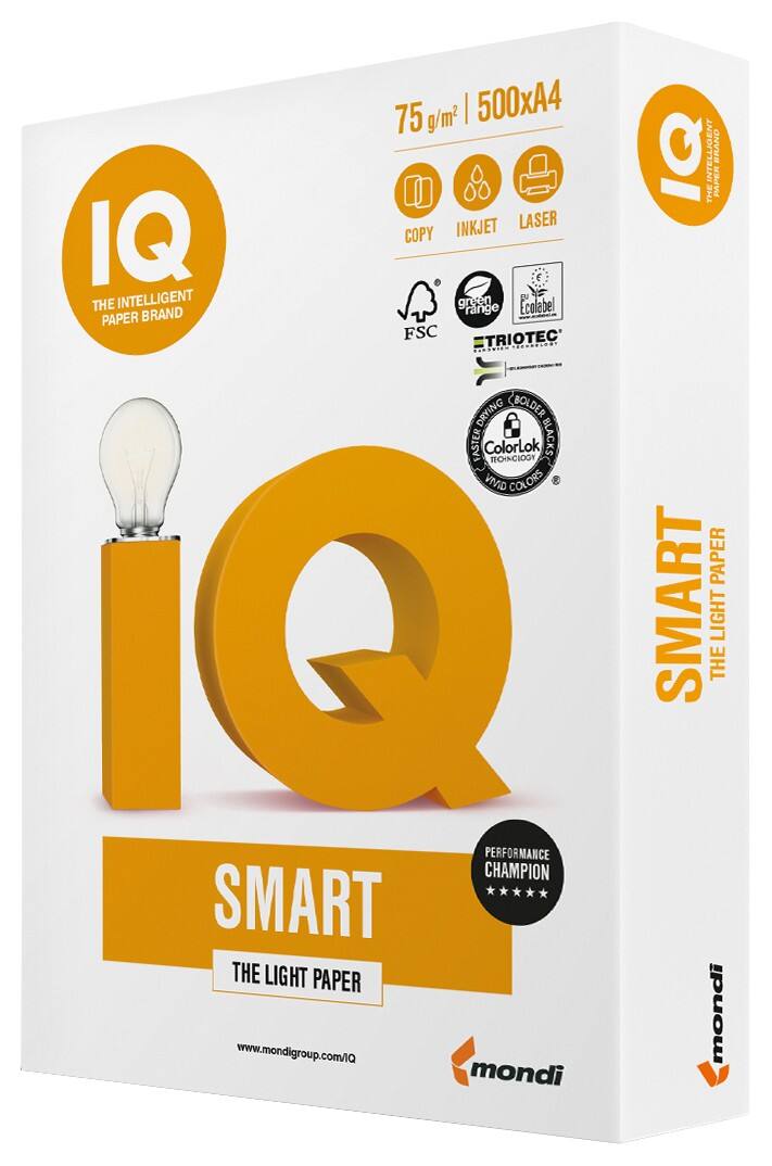 Papier IQ Smart A4 75 g/m² Blanc 500 Feuilles