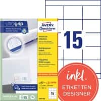 AVERY Zweckform Adresetiketten & Verzendetiketten 3669-200 Ultragrip Wit A4 70 x 50,8 mm 220 Vellen à 15 Etiketten