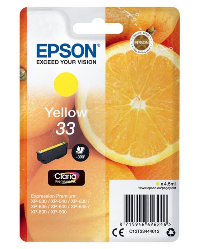 Epson 33 Origineel Inktcartridge C13T33444012 Geel