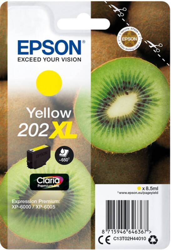Cartouche jet d'encre Epson 202XL D'origine C13T02H44010 Jaune