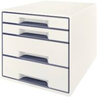 Module à tiroirs Leitz WOW Cube Dual 4 tiroirs A4 Blanc, gris 28,7 x 27 x 36,3 cm