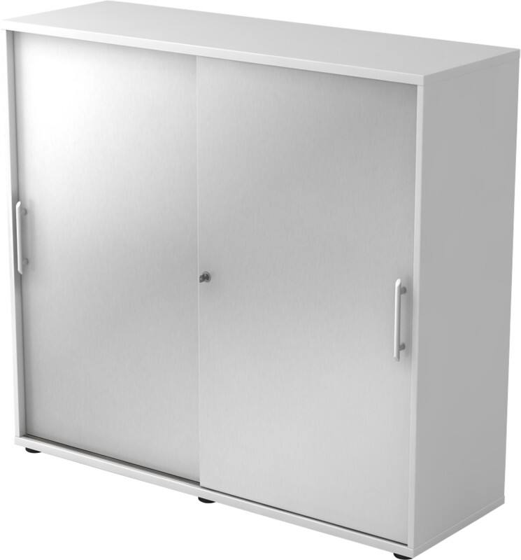 Armoire Hammerbacher Aggloméré 2 Étagères Verrouillable 1200 x 400 x 1100 mm Argenté, blanc