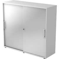 Armoire Hammerbacher Aggloméré 2 Étagères Verrouillable 1200 x 400 x 1100 mm Argenté, blanc