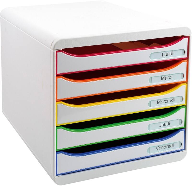 Exacompta Big Box Plus Classic Ladekastje PS (Polystyreen) Multikleur 5 Lades 27,8 x 34,7 x 27,1 cm