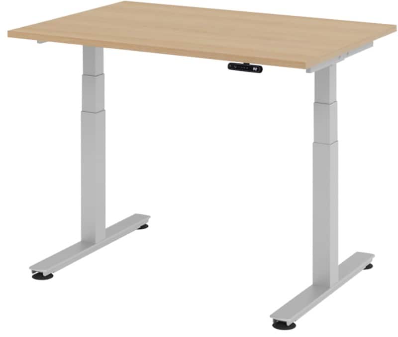 Hammerbacher XDSM VXDSM Elektrisch hoogteverstelbaar Zit-sta-bureau Rechthoekig Eiken T-Voet 1,200 (B) x 800 (D) x 1,270 (H) mm Spaanplaat, Staal