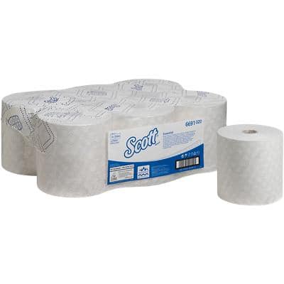 Scott Essential Handdoeken Rol Wit 1-laags 6691 6 Rollen à 350 m