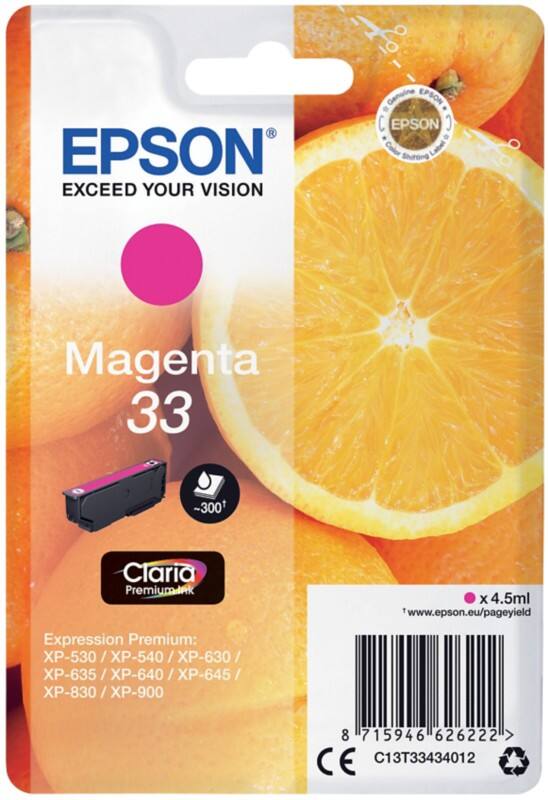 Epson 33 Origineel Inktcartridge C13T33434012 Magenta