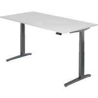 Hammerbacher XBHM VXBHM Elektrisch hoogteverstelbaar Zit-sta-bureau Rechthoekig Wit C-Voet 2.000 (B) x 1.000 (D) x 1.290 (H) mm Spaanplaat, Staal, Aluminium