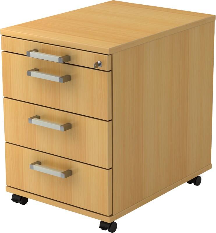 Caisson mobile Hammerbacher 4 Tiroirs Verrouillable 428 x 580 x 590 mm Hêtre
