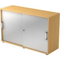 Armoire à portes coulissantes Hammerbacher Aggloméré 1 Étagère Verrouillable 1200 x 400 x 748 mm Hêtre Argenté, brun