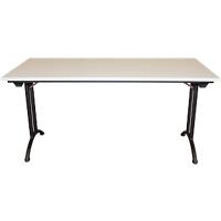 Realspace Rechthoekige opvouwbare tafel met lichtgrijze Melamine Top en Zwarte Frame Standard 1600 x 800 x 750 mm