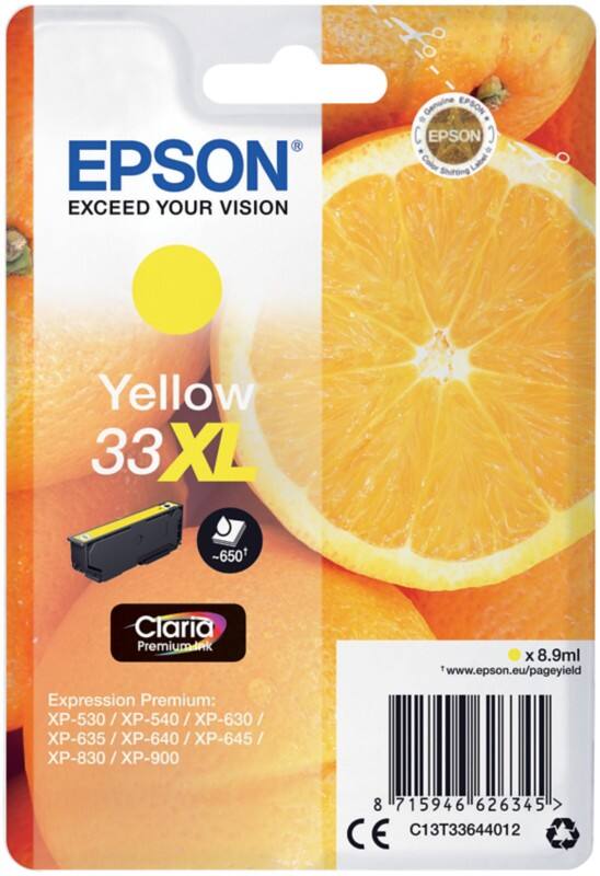 Epson 33XL Origineel Inktcartridge C13T33644012 Geel